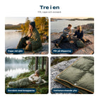 Pufferfilten som filt, poncho och sovsäck, tre i en