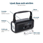 Beredskapsradio 10 000 mAh med ficklampa, solcell, FM/AM-skala, bärrem och USB-C-kabel utmärkta