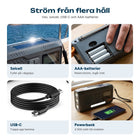 DAB+ nödradion får ström från solcell, AAA-batterier och USB-C och laddar mobilen
